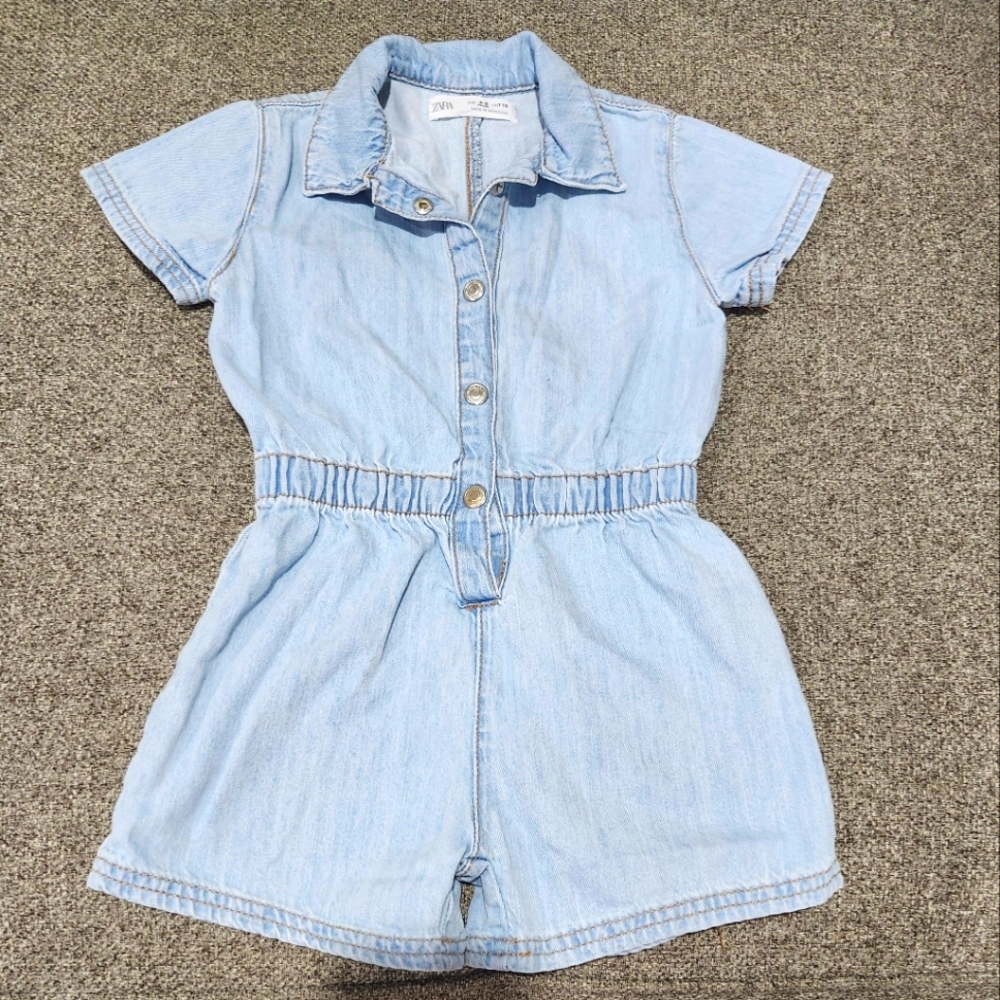 ZARA Jean Shorts Romper